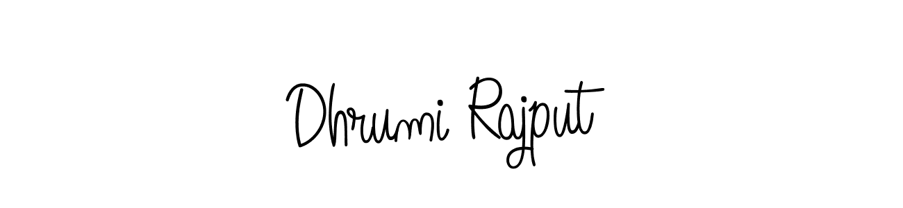 Make a beautiful signature design for name Dhrumi Rajput. With this signature (Angelique-Rose-font-FFP) style, you can create a handwritten signature for free. Dhrumi Rajput signature style 5 images and pictures png