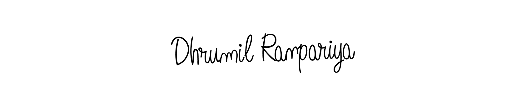 Make a beautiful signature design for name Dhrumil Ranpariya. With this signature (Angelique-Rose-font-FFP) style, you can create a handwritten signature for free. Dhrumil Ranpariya signature style 5 images and pictures png