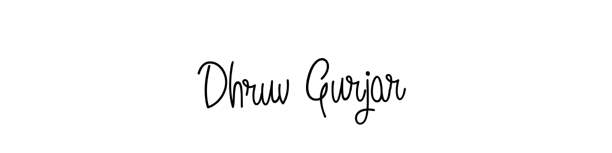 You should practise on your own different ways (Angelique-Rose-font-FFP) to write your name (Dhruv Gurjar) in signature. don't let someone else do it for you. Dhruv Gurjar signature style 5 images and pictures png