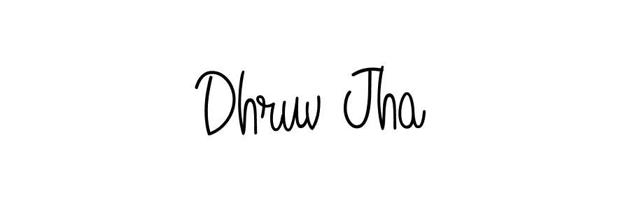 Make a beautiful signature design for name Dhruv Jha. With this signature (Angelique-Rose-font-FFP) style, you can create a handwritten signature for free. Dhruv Jha signature style 5 images and pictures png