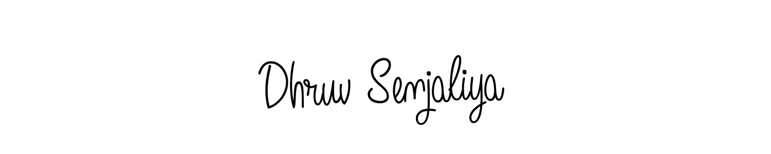 How to make Dhruv Senjaliya name signature. Use Angelique-Rose-font-FFP style for creating short signs online. This is the latest handwritten sign. Dhruv Senjaliya signature style 5 images and pictures png