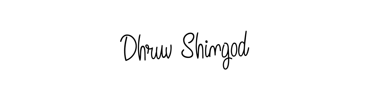 You should practise on your own different ways (Angelique-Rose-font-FFP) to write your name (Dhruv Shingod) in signature. don't let someone else do it for you. Dhruv Shingod signature style 5 images and pictures png