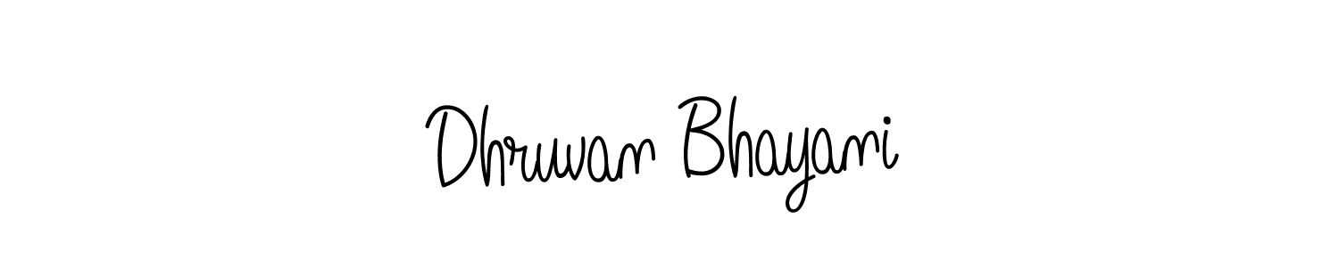 The best way (Angelique-Rose-font-FFP) to make a short signature is to pick only two or three words in your name. The name Dhruvan Bhayani include a total of six letters. For converting this name. Dhruvan Bhayani signature style 5 images and pictures png