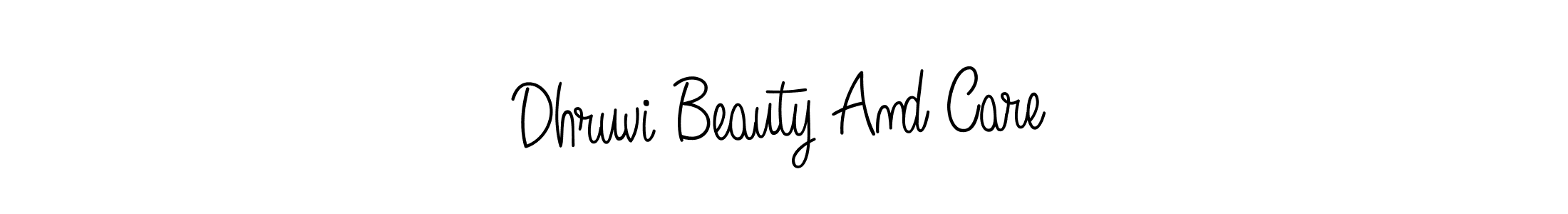 Create a beautiful signature design for name Dhruvi Beauty And Care. With this signature (Angelique-Rose-font-FFP) fonts, you can make a handwritten signature for free. Dhruvi Beauty And Care signature style 5 images and pictures png