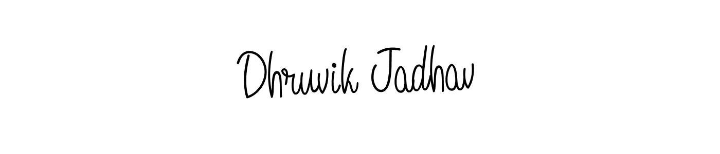 How to make Dhruvik Jadhav signature? Angelique-Rose-font-FFP is a professional autograph style. Create handwritten signature for Dhruvik Jadhav name. Dhruvik Jadhav signature style 5 images and pictures png