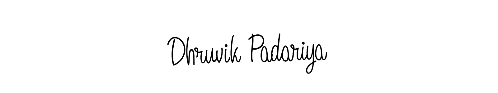 The best way (Angelique-Rose-font-FFP) to make a short signature is to pick only two or three words in your name. The name Dhruvik Padariya include a total of six letters. For converting this name. Dhruvik Padariya signature style 5 images and pictures png