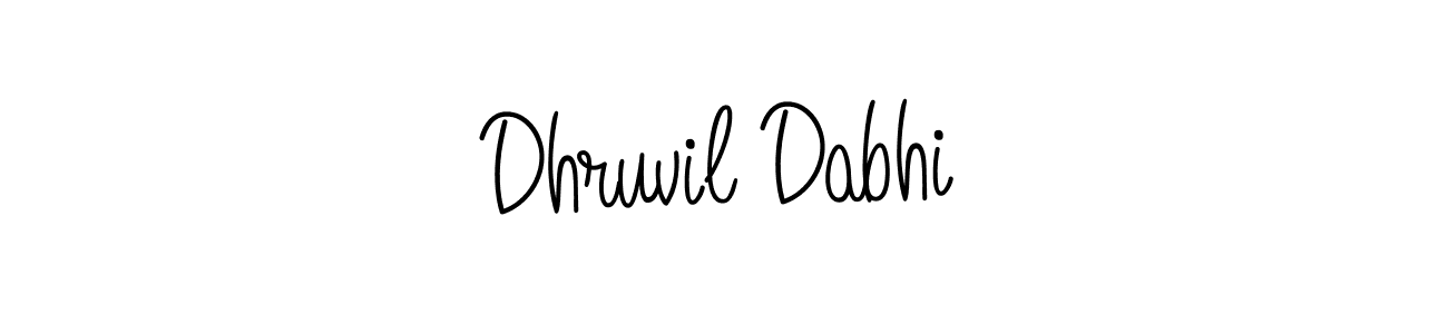 How to make Dhruvil Dabhi name signature. Use Angelique-Rose-font-FFP style for creating short signs online. This is the latest handwritten sign. Dhruvil Dabhi signature style 5 images and pictures png