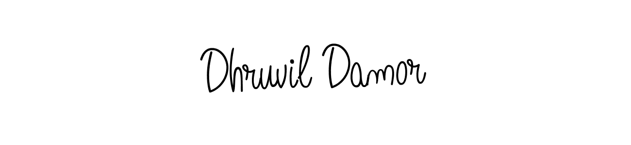 How to make Dhruvil Damor name signature. Use Angelique-Rose-font-FFP style for creating short signs online. This is the latest handwritten sign. Dhruvil Damor signature style 5 images and pictures png