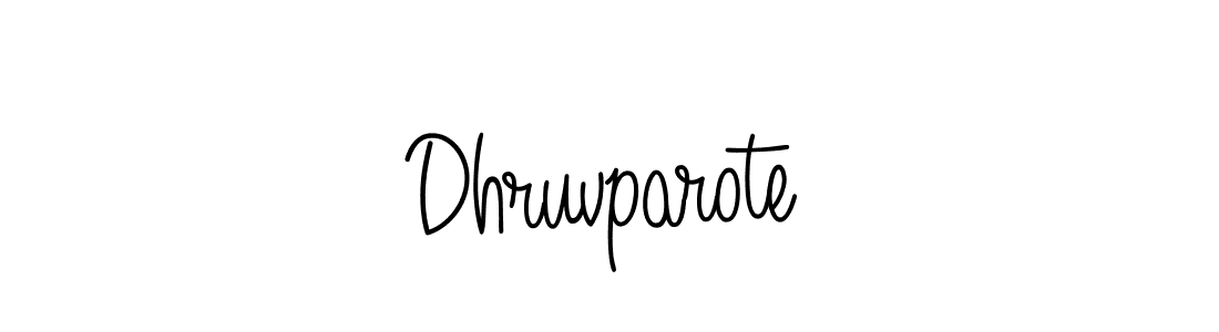 Use a signature maker to create a handwritten signature online. With this signature software, you can design (Angelique-Rose-font-FFP) your own signature for name Dhruvparote. Dhruvparote signature style 5 images and pictures png