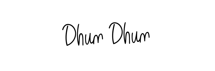 How to make Dhun Dhun signature? Angelique-Rose-font-FFP is a professional autograph style. Create handwritten signature for Dhun Dhun name. Dhun Dhun signature style 5 images and pictures png