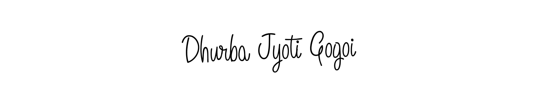 You should practise on your own different ways (Angelique-Rose-font-FFP) to write your name (Dhurba Jyoti Gogoi) in signature. don't let someone else do it for you. Dhurba Jyoti Gogoi signature style 5 images and pictures png