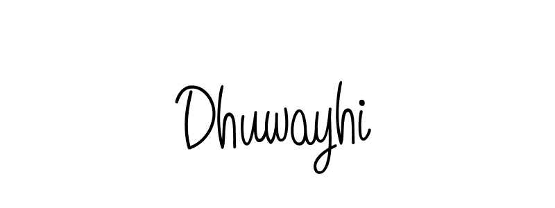 Use a signature maker to create a handwritten signature online. With this signature software, you can design (Angelique-Rose-font-FFP) your own signature for name Dhuwayhi. Dhuwayhi signature style 5 images and pictures png