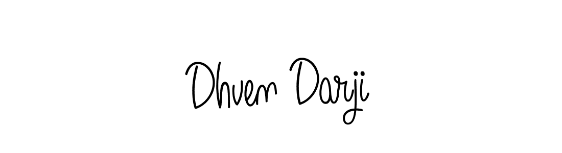 Use a signature maker to create a handwritten signature online. With this signature software, you can design (Angelique-Rose-font-FFP) your own signature for name Dhven Darji. Dhven Darji signature style 5 images and pictures png