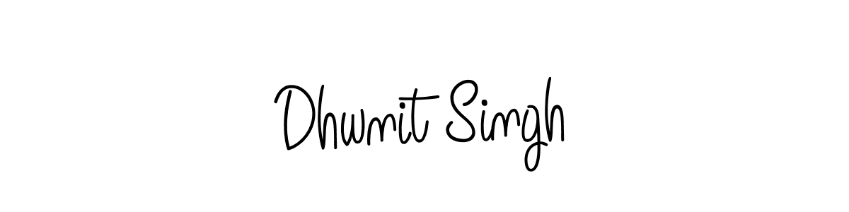 Make a beautiful signature design for name Dhwnit Singh. With this signature (Angelique-Rose-font-FFP) style, you can create a handwritten signature for free. Dhwnit Singh signature style 5 images and pictures png