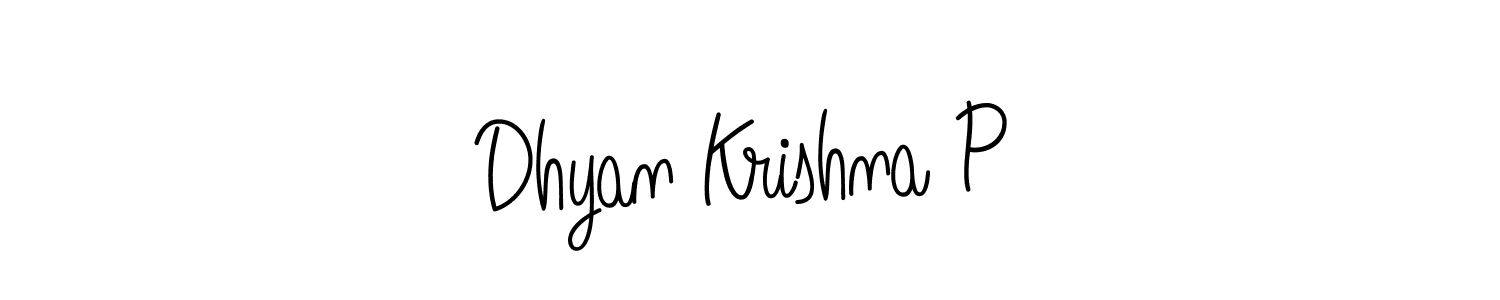 The best way (Angelique-Rose-font-FFP) to make a short signature is to pick only two or three words in your name. The name Dhyan Krishna P include a total of six letters. For converting this name. Dhyan Krishna P signature style 5 images and pictures png