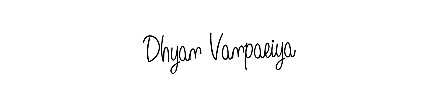 Make a beautiful signature design for name Dhyan Vanpaeiya. With this signature (Angelique-Rose-font-FFP) style, you can create a handwritten signature for free. Dhyan Vanpaeiya signature style 5 images and pictures png