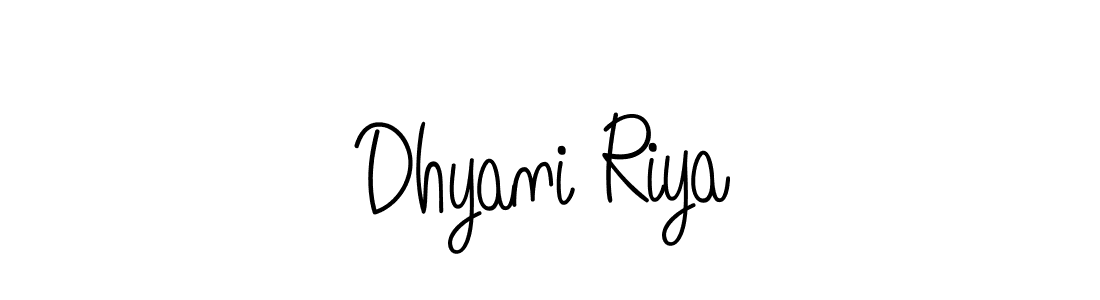 You should practise on your own different ways (Angelique-Rose-font-FFP) to write your name (Dhyani Riya) in signature. don't let someone else do it for you. Dhyani Riya signature style 5 images and pictures png