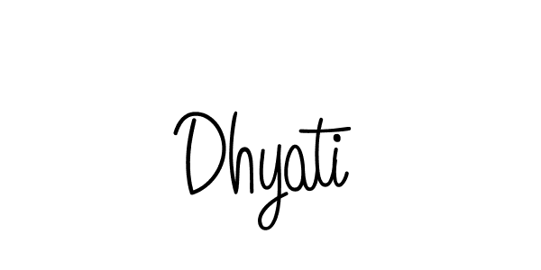 Use a signature maker to create a handwritten signature online. With this signature software, you can design (Angelique-Rose-font-FFP) your own signature for name Dhyati. Dhyati signature style 5 images and pictures png