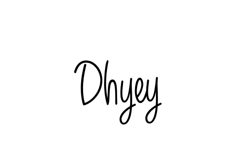 Design your own signature with our free online signature maker. With this signature software, you can create a handwritten (Angelique-Rose-font-FFP) signature for name Dhyey. Dhyey signature style 5 images and pictures png