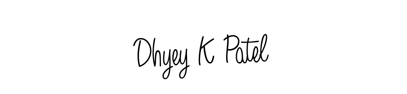 Dhyey K Patel stylish signature style. Best Handwritten Sign (Angelique-Rose-font-FFP) for my name. Handwritten Signature Collection Ideas for my name Dhyey K Patel. Dhyey K Patel signature style 5 images and pictures png