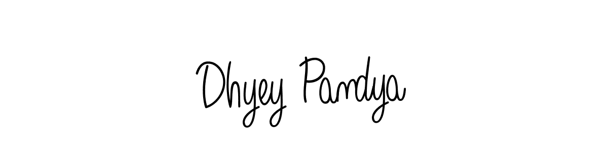 Use a signature maker to create a handwritten signature online. With this signature software, you can design (Angelique-Rose-font-FFP) your own signature for name Dhyey Pandya. Dhyey Pandya signature style 5 images and pictures png