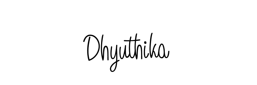 Use a signature maker to create a handwritten signature online. With this signature software, you can design (Angelique-Rose-font-FFP) your own signature for name Dhyuthika. Dhyuthika signature style 5 images and pictures png