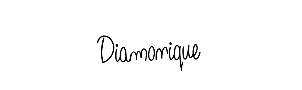 if you are searching for the best signature style for your name Diamonique. so please give up your signature search. here we have designed multiple signature styles  using Angelique-Rose-font-FFP. Diamonique signature style 5 images and pictures png
