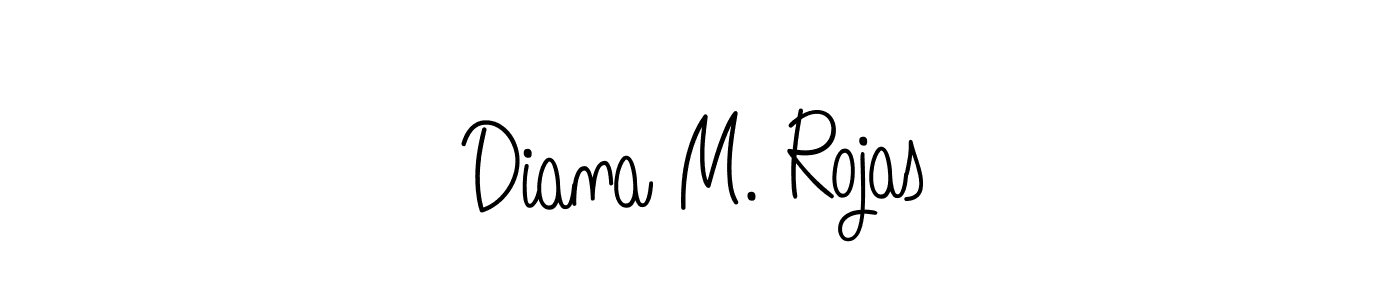 Use a signature maker to create a handwritten signature online. With this signature software, you can design (Angelique-Rose-font-FFP) your own signature for name Diana M. Rojas. Diana M. Rojas signature style 5 images and pictures png