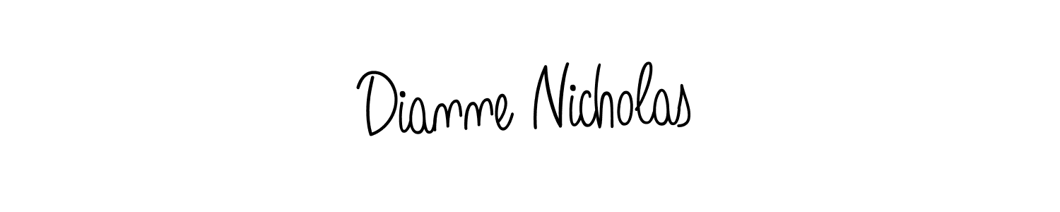 Create a beautiful signature design for name Dianne Nicholas. With this signature (Angelique-Rose-font-FFP) fonts, you can make a handwritten signature for free. Dianne Nicholas signature style 5 images and pictures png