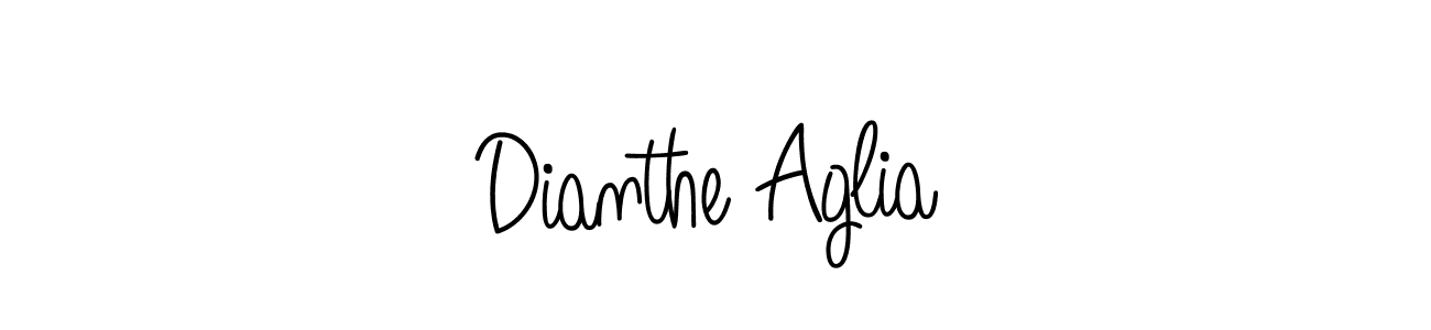 Make a beautiful signature design for name Dianthe Aglia. With this signature (Angelique-Rose-font-FFP) style, you can create a handwritten signature for free. Dianthe Aglia signature style 5 images and pictures png