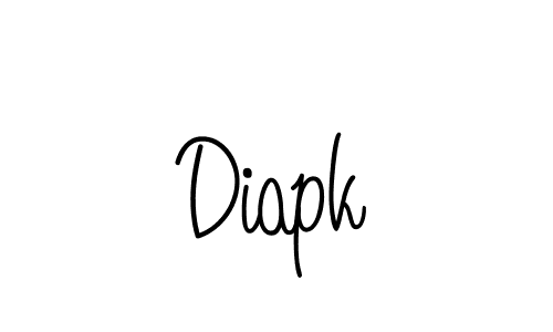 Design your own signature with our free online signature maker. With this signature software, you can create a handwritten (Angelique-Rose-font-FFP) signature for name Diapk. Diapk signature style 5 images and pictures png