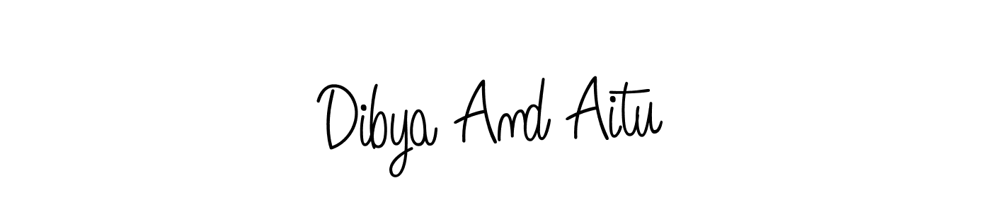 You should practise on your own different ways (Angelique-Rose-font-FFP) to write your name (Dibya And Aitu) in signature. don't let someone else do it for you. Dibya And Aitu signature style 5 images and pictures png