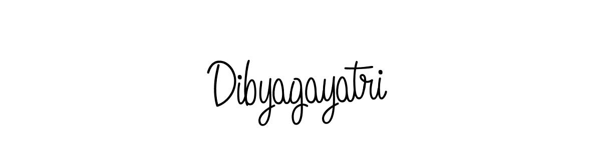 Make a beautiful signature design for name Dibyagayatri. With this signature (Angelique-Rose-font-FFP) style, you can create a handwritten signature for free. Dibyagayatri signature style 5 images and pictures png