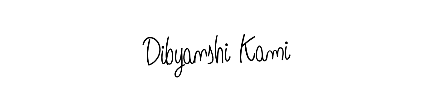 You should practise on your own different ways (Angelique-Rose-font-FFP) to write your name (Dibyanshi Kami) in signature. don't let someone else do it for you. Dibyanshi Kami signature style 5 images and pictures png