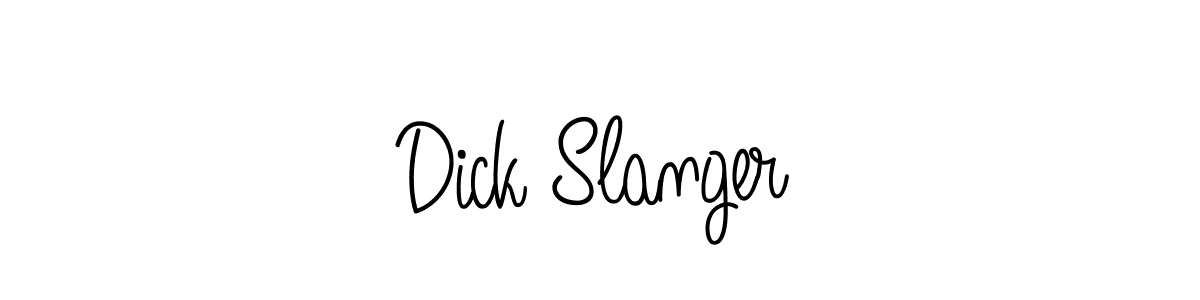 Use a signature maker to create a handwritten signature online. With this signature software, you can design (Angelique-Rose-font-FFP) your own signature for name Dick Slanger. Dick Slanger signature style 5 images and pictures png