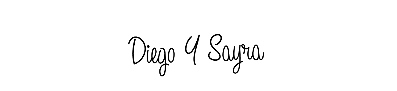 Make a beautiful signature design for name Diego Y Sayra. With this signature (Angelique-Rose-font-FFP) style, you can create a handwritten signature for free. Diego Y Sayra signature style 5 images and pictures png