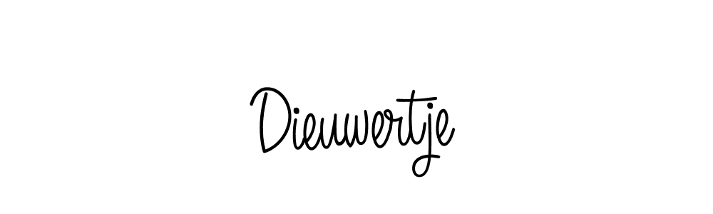 Use a signature maker to create a handwritten signature online. With this signature software, you can design (Angelique-Rose-font-FFP) your own signature for name Dieuwertje. Dieuwertje signature style 5 images and pictures png