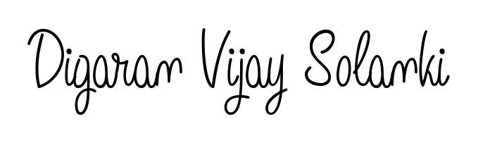 A timeless handwritten aesthetic for Digaran Vijay Solanki. The Angelique-Rose-font-FFP font gives your signature a handcrafted feel with natural curves. Digaran Vijay Solanki signature style 5 images and pictures png