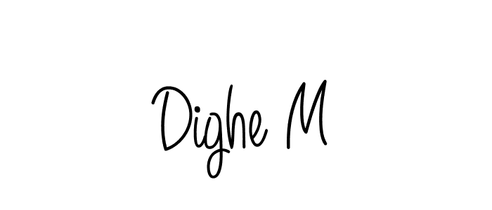 Make a beautiful signature design for name Dighe M. With this signature (Angelique-Rose-font-FFP) style, you can create a handwritten signature for free. Dighe M signature style 5 images and pictures png