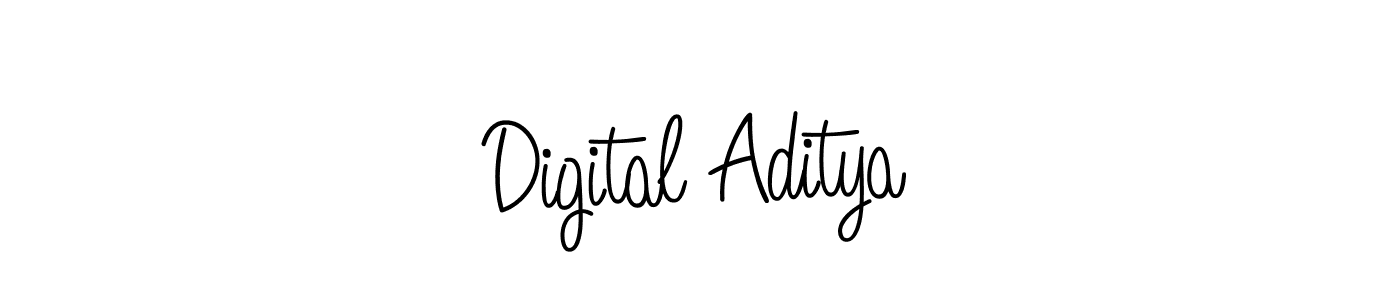 Use a signature maker to create a handwritten signature online. With this signature software, you can design (Angelique-Rose-font-FFP) your own signature for name Digital Aditya. Digital Aditya signature style 5 images and pictures png