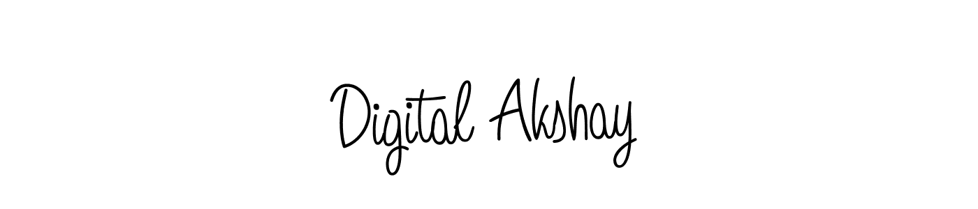 Use a signature maker to create a handwritten signature online. With this signature software, you can design (Angelique-Rose-font-FFP) your own signature for name Digital Akshay. Digital Akshay signature style 5 images and pictures png