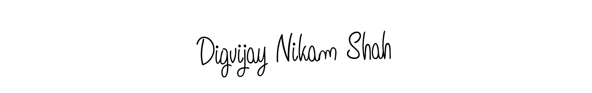 How to make Digvijay Nikam Shah name signature. Use Angelique-Rose-font-FFP style for creating short signs online. This is the latest handwritten sign. Digvijay Nikam Shah signature style 5 images and pictures png