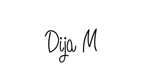 How to make Dija M name signature. Use Angelique-Rose-font-FFP style for creating short signs online. This is the latest handwritten sign. Dija M signature style 5 images and pictures png