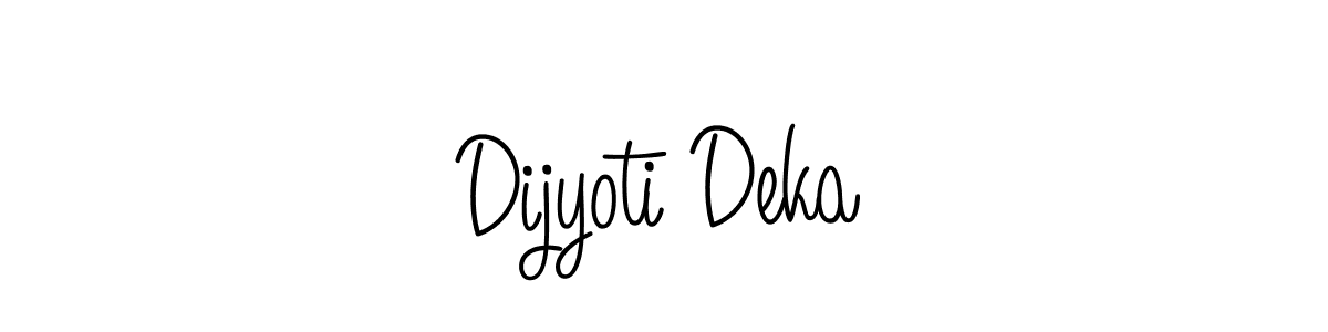 You should practise on your own different ways (Angelique-Rose-font-FFP) to write your name (Dijyoti Deka) in signature. don't let someone else do it for you. Dijyoti Deka signature style 5 images and pictures png