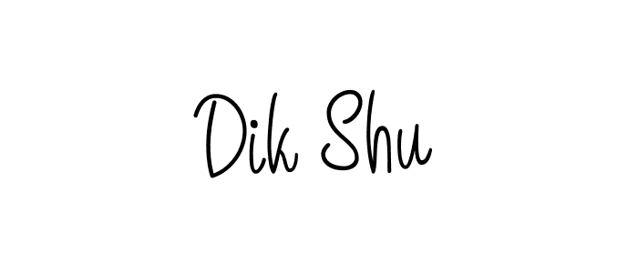 The best way (Angelique-Rose-font-FFP) to make a short signature is to pick only two or three words in your name. The name Dik Shu include a total of six letters. For converting this name. Dik Shu signature style 5 images and pictures png
