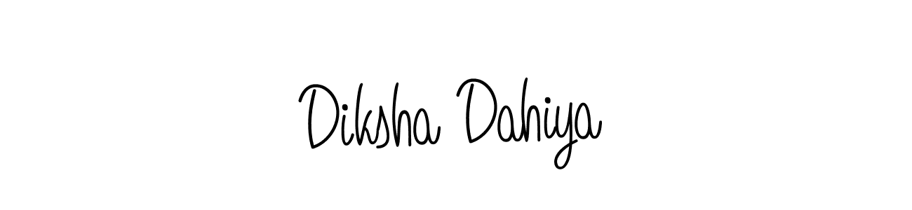 The best way (Angelique-Rose-font-FFP) to make a short signature is to pick only two or three words in your name. The name Diksha Dahiya include a total of six letters. For converting this name. Diksha Dahiya signature style 5 images and pictures png