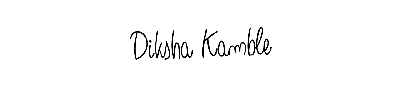 You should practise on your own different ways (Angelique-Rose-font-FFP) to write your name (Diksha Kamble) in signature. don't let someone else do it for you. Diksha Kamble signature style 5 images and pictures png