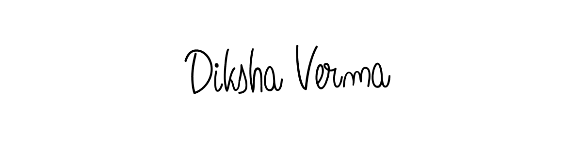 You should practise on your own different ways (Angelique-Rose-font-FFP) to write your name (Diksha Verma) in signature. don't let someone else do it for you. Diksha Verma signature style 5 images and pictures png