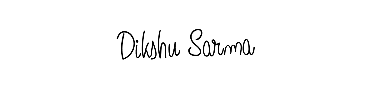 You should practise on your own different ways (Angelique-Rose-font-FFP) to write your name (Dikshu Sarma) in signature. don't let someone else do it for you. Dikshu Sarma signature style 5 images and pictures png