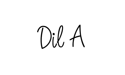 Make a beautiful signature design for name Dil A. With this signature (Angelique-Rose-font-FFP) style, you can create a handwritten signature for free. Dil A signature style 5 images and pictures png